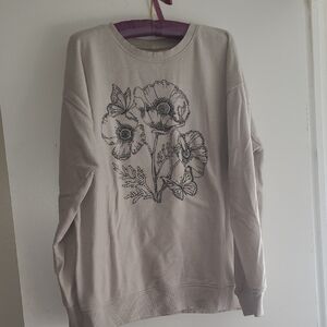 Floral Graphic Sweatshirt - Cream
